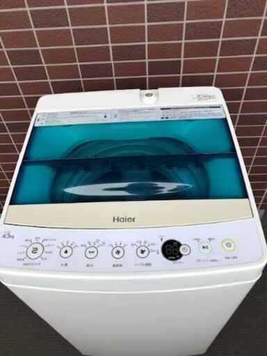 【ほぼ新品】近隣配送可能　全自動洗濯機2018年製4.5kg　風乾燥Haier JW-C45A＋高性能防振・防音ゴム（新品） 5525円