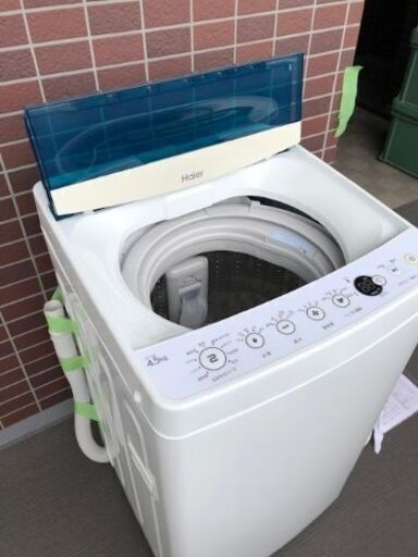 【ほぼ新品】近隣配送可能　全自動洗濯機2018年製4.5kg　風乾燥Haier JW-C45A＋高性能防振・防音ゴム（新品）
