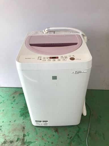 SHARP シャープ 全自動洗濯機 ピンク 2016年製 ES-G4E3 4.5kg　現状品