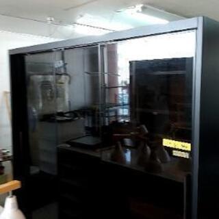 お得 食器棚 黒 幅182 高さ200 奥行き56 40703