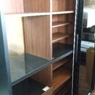 お得 食器棚 黒 幅182 高さ200 奥行き56 40703