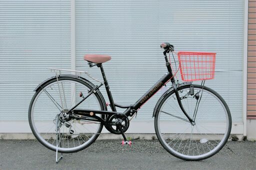 新品　通学仕様カスタマイズ折畳自転車　２６インチ　傷ありメーカー保証付き(ブラックレッド)