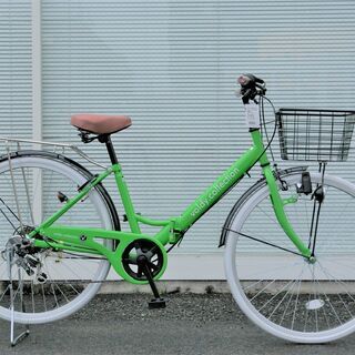 【ネット決済】新品　通学仕様カスタマイズ折畳自転車　２６インチ　...
