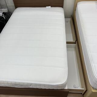 ?ラインのお友達追加で3%off?セミダブルベッド 引き出し収納付 