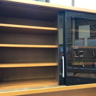 愛品館八千代店】松田家具 スライド扉キッチンボード 980