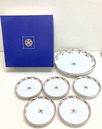 WA929◆)たち吉 取り分け皿 花づくし 大皿1枚 小皿5枚 中古【取りに来られる方限定】