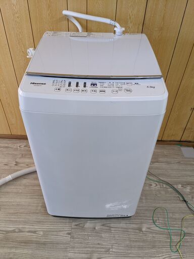 [高年式]Hisense ハイセンス 全自動洗濯機 5.5kg 2019年製 HW-G55A-W