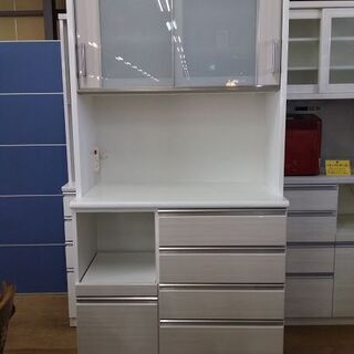 【店舗同時販売中】　ＮＩＴＯＲＩ　ニトリ　ポスティア１００ＫＢ　２枚スライド扉キッチンボード　白木目　【店頭ご来店購入限定】