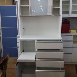 【店舗同時販売中】　ＮＩＴＯＲＩ　ニトリ　ポスティア１００ＫＢ　２枚スライド扉キッチンボード　白木目　【店頭ご来店購入限定】