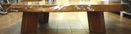 無垢材 座卓 一枚板 幅161.5×奥行108×高さ35～70㎝ 食卓テーブル 2WAY  