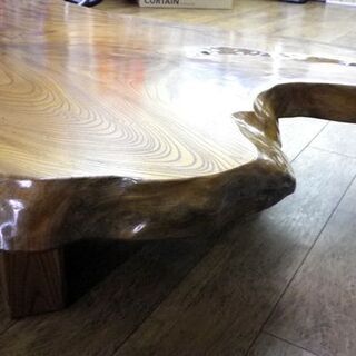 無垢材 座卓 一枚板  幅161.5×奥行108×高さ35～70㎝ 食卓テーブル 2WAY 和モダン 家具 天然木 レトロ 札幌 厚別店