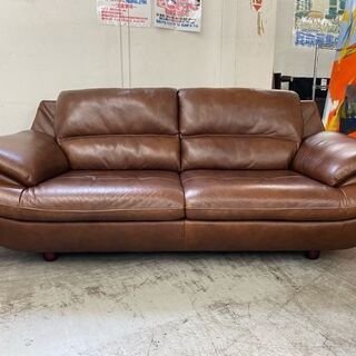 【愛品館 江戸川店】ROOM DECO 本革 2.5人掛けソファ ID：156-008717-007