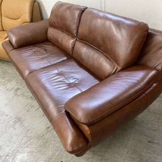 【愛品館 江戸川店】ROOM DECO 本革 2.5人掛けソファ ID：156-008717-007