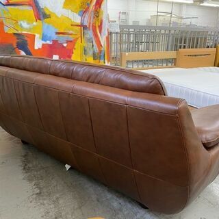 【愛品館 江戸川店】ROOM DECO 本革 2.5人掛けソファ ID：156-008717-007