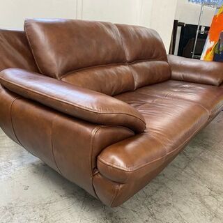 【愛品館 江戸川店】ROOM DECO 本革 2.5人掛けソファ ID：156-008717-007