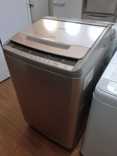 【中古品】HITACHI　”ビートウォッシュ”　BW-V100C　10kg　2018年製　シャンパン