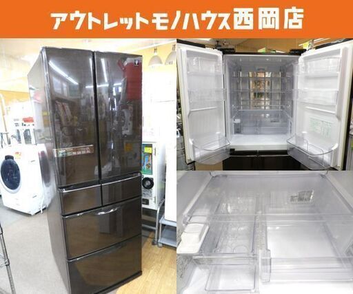 西岡店 冷蔵庫 440L 6ドア 2012年製 シャープ SJ-XF44W ディープブラウン フレンチドア 観音開き 400Lクラス 大型冷蔵庫 ファミリータイプ