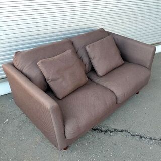 12/18ニトリ ソファー WOODEN LEG LOWYEN LBR 2人掛 家具