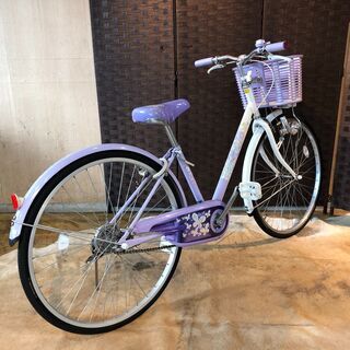 ブリヂストン  モデル名　エコパル　ECOPAL  色　パープル  フレーム材質　アルミ  タイヤサイズ　26　x　1 3/8　インチ　ギア　1速　ライト　ダイナモ式　適応身長　自転車　ジュニア　子供　132～153ｃｍ　札幌発
