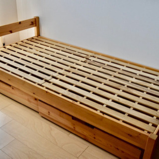 無印良品　シングルベッド　組み立て式　収納　引き出し　木製