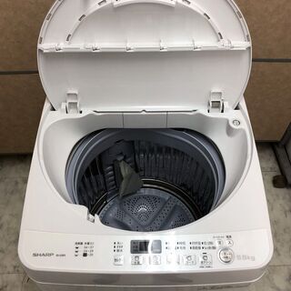 ㉝【6ヶ月保証付】美品 シャープ 5.5kg 全自動洗濯機 ES-G5E3 穴無し槽 