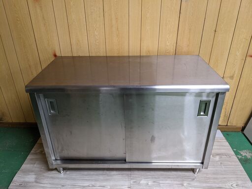 ステンレス作業台 引き戸 収納棚 厨房 業務用 H80cm W120cm D60cm