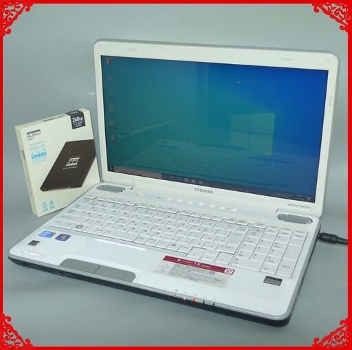 送料無料 新品SSD240GB ノートパソコン 中古動作良品 16型 東芝 TX/66LWH Core i3 4GB Blu-ray 無線 Win10 テンキー LibreOffice ホワイト