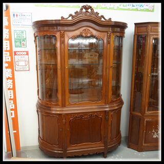 花梨 アンティーク調 ガラスキャビネット モノ市場半田店 119