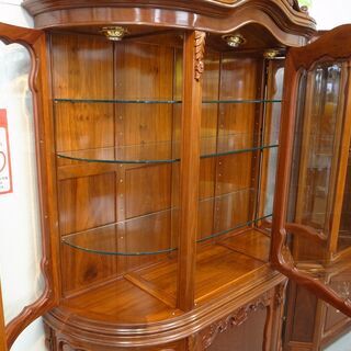 花梨 アンティーク調 ガラスキャビネット モノ市場半田店 119