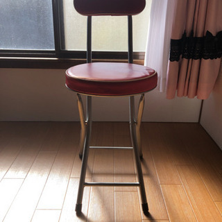 【ネット決済】折りたたみ式パイプ椅子 赤 