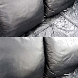 札幌市/清田区 BoConcept/ボーコンセプト カウチソファ MEZZO/メッツォ ブラック 黒総本革 レザー L字ソファ コーナーソファ 3分割 北欧家具