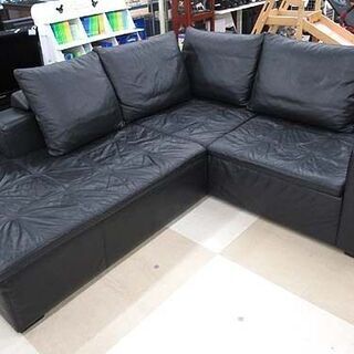 札幌市/清田区 BoConcept/ボーコンセプト カウチソファ MEZZO/メッツォ ブラック 黒総本革 レザー L字ソファ コーナーソファ 3分割 北欧家具
