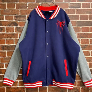 【超希少】マーベル MARVEL スパイダーマン スタジャン スウェット古着刺繍 超希少】マーベル MARVEL スパイダーマン スタジャン スウェット古着刺繍