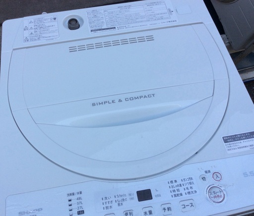 RKGSE-475】特価！シャープ/SHARP/5.5kg/全自動洗濯機/ES-G5E5-KW/中古  
