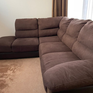 【売約済】お洒落なカウチソファ(ブラウン)/ニトリ ウォール3