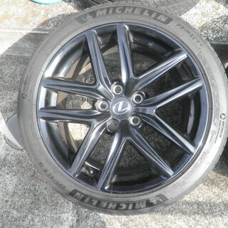 レクサスＧＳ純正１８インチアルミ、ミシュラン224/45タイヤ山有り、クラウンマークⅩ流用にも