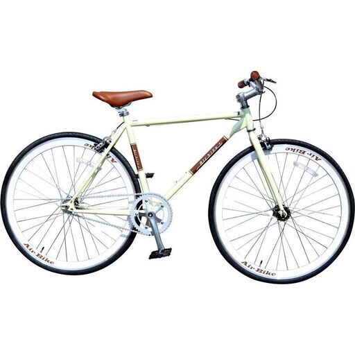 JS21-0103　組立済　ピストバイク 固定ギア　ベージュ pss7008 700C(約27インチ) Air bike