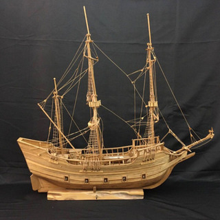 戦艦 船 木製 時代物 ハンドメイド 全長63cm