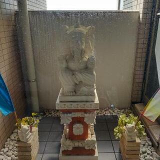 【取引決定】アジアン　ガネーシャの石像、下台つき　