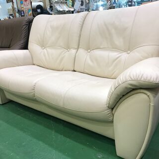 【愛品館八千代店】マルニ木工　2人掛　総本革ソファ【愛八SF】