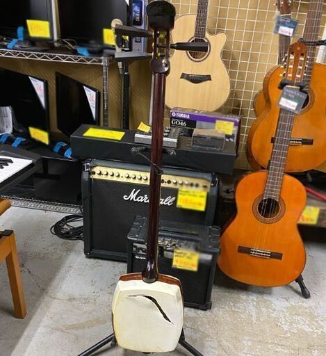 ジャンク品 現状品 三味線 日本製伝統工芸品 ハードケース付き 全長約