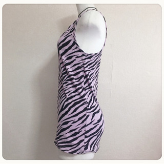 ご購入者様決定 ゼブラ柄 タンクトップ 紫 ヴァイオレット