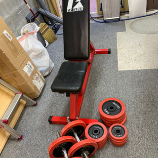 アイロテック製ダンベル　ファイティングロードインクライ機能付きベンチ