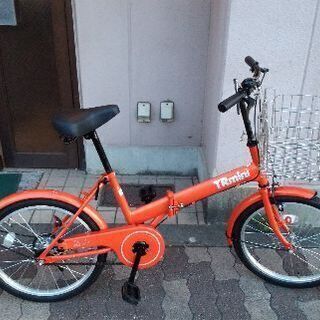 TRmini 20吋バスケット付き折り畳み自転車 シングル/オレンジ