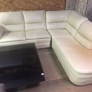 【愛品館市原店】LeatherWorld レザーワールド 革張りL型ソファ 【管理ISF008666-104】