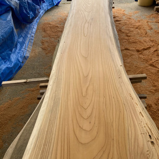 欅 ケヤキ 銘木 4m超 カウンター ローテーブル用天板 両耳有り ナチュラル感