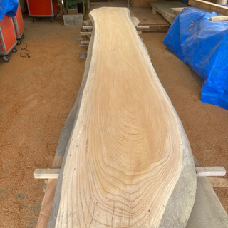 欅 ケヤキ 銘木 4m超 カウンター ローテーブル用天板 両耳有り ナチュラル感