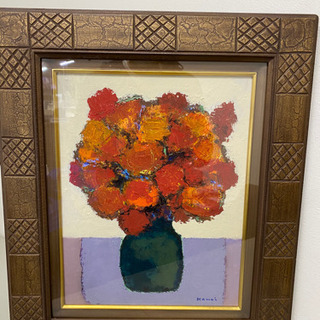 値下げ！絵画 もりた　かめい『赤い花』当時30万で購入