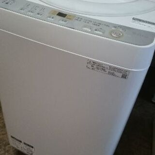 シャープ（SHARP) ES-GE6C-W 全自動洗濯機 6.0Kg 2019年製 Ag＋抗菌