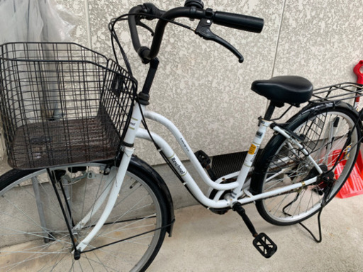 ・自転車 ママチャリ 耐摩耗タイヤ reschnel 26インチ 鍵付 3段変速  ギア付き